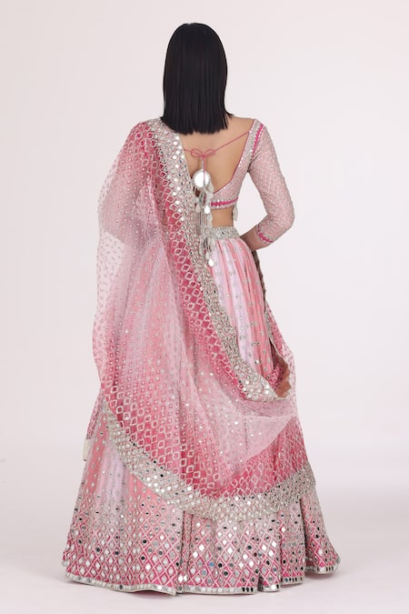 Abhinav Mishra Gradient Embroidered Lehenga Set 