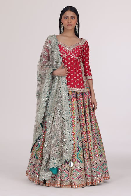 Abhinav Mishra Begum Phool Bahar Embroidered Kurta Lehenga Set 