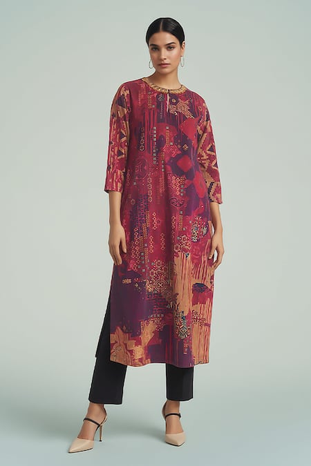 Buy Saundh Purple Cotton Satin, Cotton, Viscose Printed Kurta Pant Set With Dupatta Online at Aza Fashions Buy_Saundh_Purple Cotton Satin, Cotton, Viscose Printed Kurta Pant Set With Dupatta _Online_at_Aza_Fashions