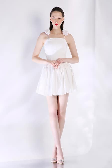 Ozeqo Cotton Embellished Short Dress 