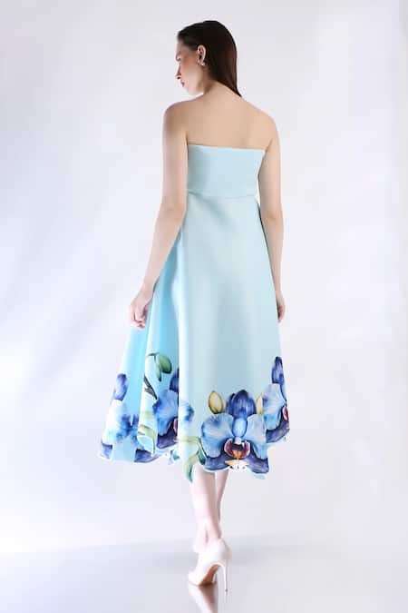 Ozeqo Rose Print Midi Dress With Cape 