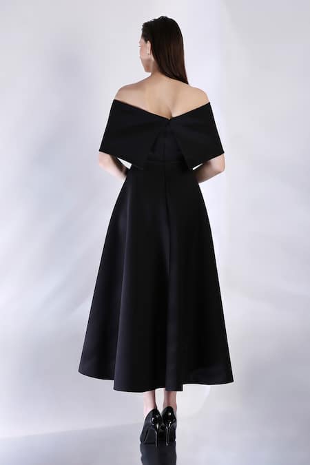 Ozeqo Asymmetric Dress & Stone Embellished Cape 