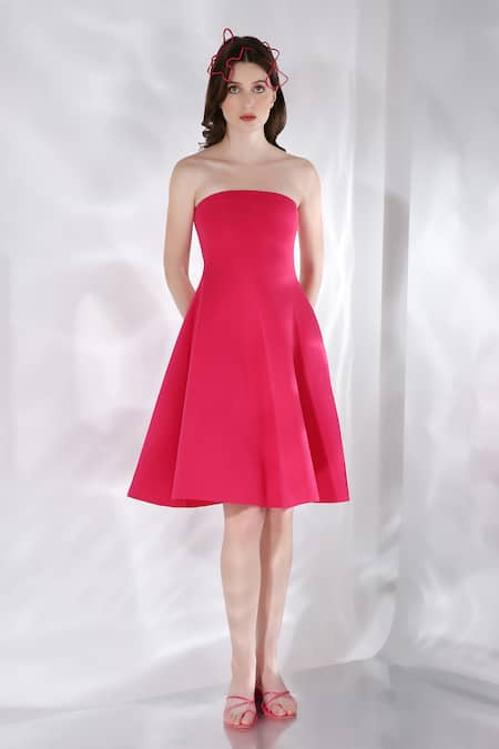 Ozeqo Fit & Flared Strapless Dress 