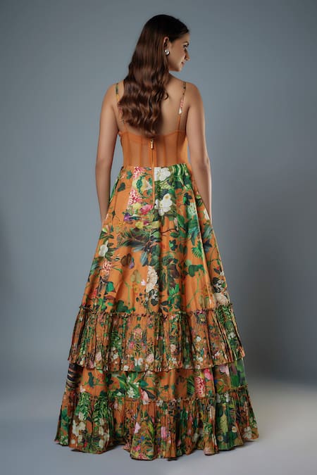 Rocky Star Botanical Print Corset Gown 