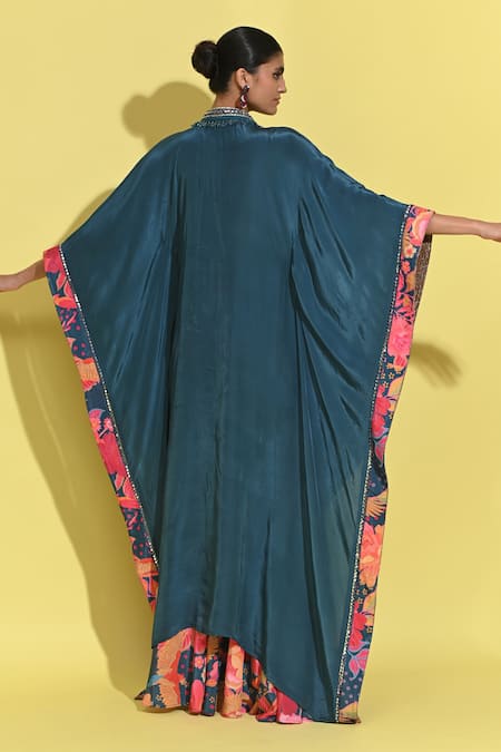 Rishi and Vibhuti Embellished Kaftan & Floral Print Pant 