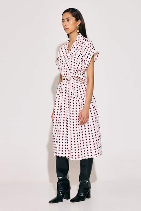 Buy Twinkle Hanspal White Crepe Disco Print Trench Coat Online at Aza Fashions Buy_Twinkle Hanspal_White Crepe Disco Print Trench Coat_Online_at_Aza_Fashions