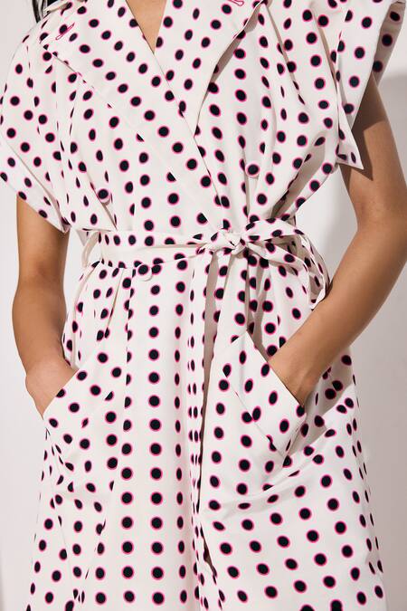 Shop Twinkle Hanspal White Crepe Disco Print Trench Coat Online at Aza Fashions Shop_Twinkle Hanspal_White Crepe Disco Print Trench Coat_Online_at_Aza_Fashions