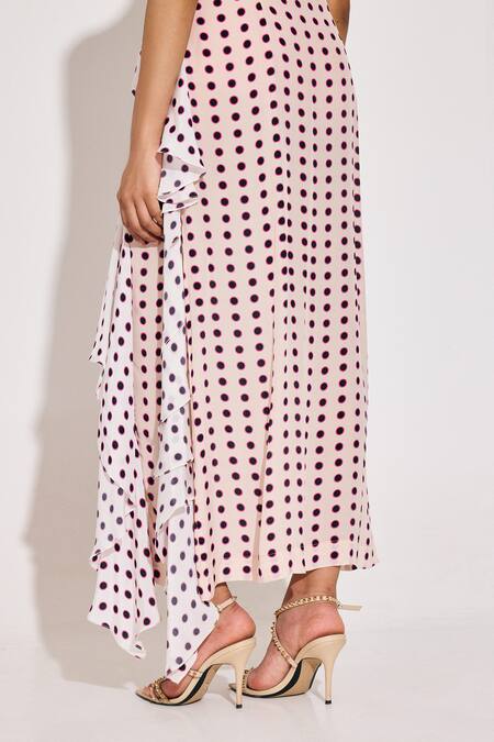 Buy Twinkle Hanspal White Crepe Sweetheart Neck Tiered Disco Print Maxi Dress Online at Aza Fashions Buy_Twinkle Hanspal_White Crepe Sweetheart Neck Tiered Disco Print Maxi Dress_Online_at_Aza_Fashions