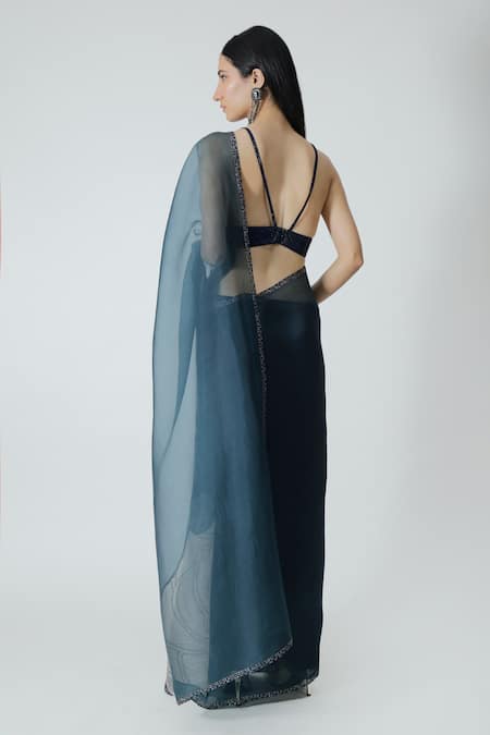 Chhaya Mehrotra Embellished Organza Saree With Bralette 