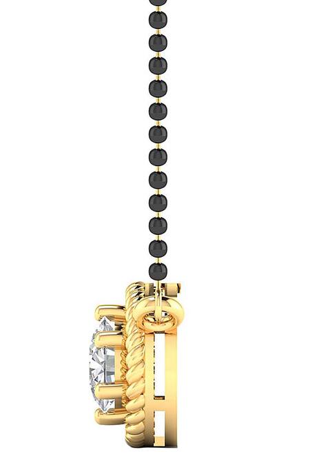 Divine Solitaires_Gold Plated Imitation Diamonds Solitaire Pendant Necklace_Online_at_Aza_Fashions