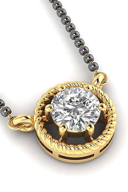 Buy_Divine Solitaires_Gold Plated Imitation Diamonds Solitaire Pendant Necklace_Online_at_Aza_Fashions