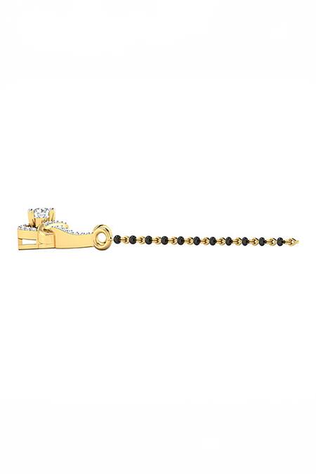 Buy_Divine Solitaires_Yellow Imitation Diamonds Infinity Twist Mangalsutra_Online_at_Aza_Fashions
