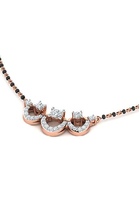 Divine Solitaires_Rose Gold Imitation Diamonds Trellis Stone Studded Mangalsutra_Online_at_Aza_Fashions
