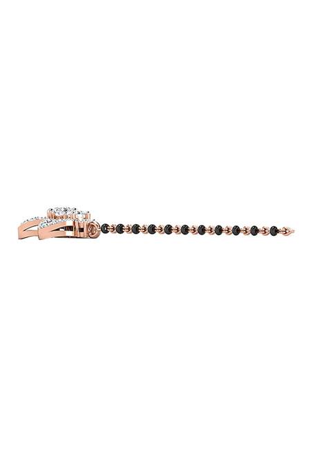 Buy_Divine Solitaires_Rose Gold Imitation Diamonds Trellis Stone Studded Mangalsutra_Online_at_Aza_Fashions