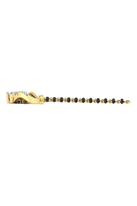 Buy_Divine Solitaires_Yellow Imitation Diamonds Streak Design Mangalsutra_Online_at_Aza_Fashions