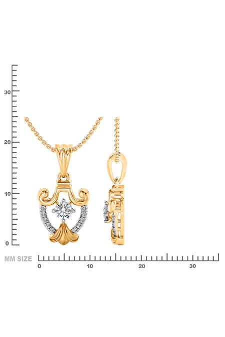 Buy_Divine Solitaires_Gold Plated French Shield Diamond Pendant_Online_at_Aza_Fashions
