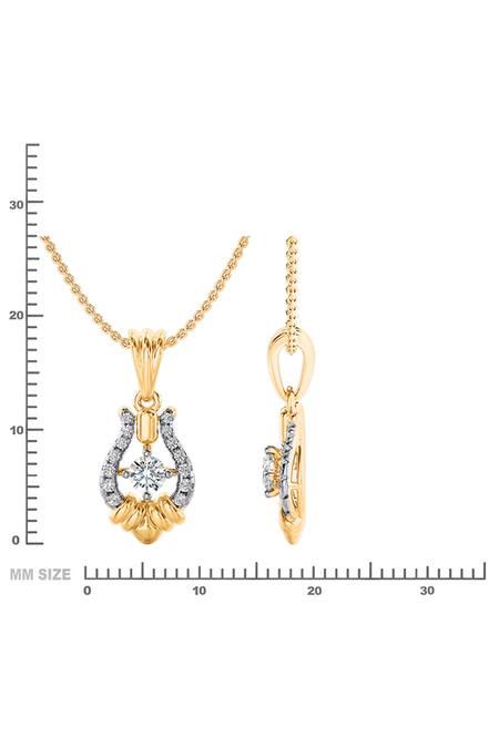 Buy_Divine Solitaires_Gold Plated Horse Shoe Diamond Pendant_Online_at_Aza_Fashions