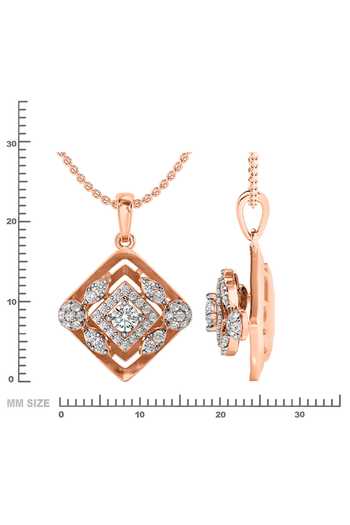Buy_Divine Solitaires_Rose Gold Geometric Diamond Pendant_Online_at_Aza_Fashions
