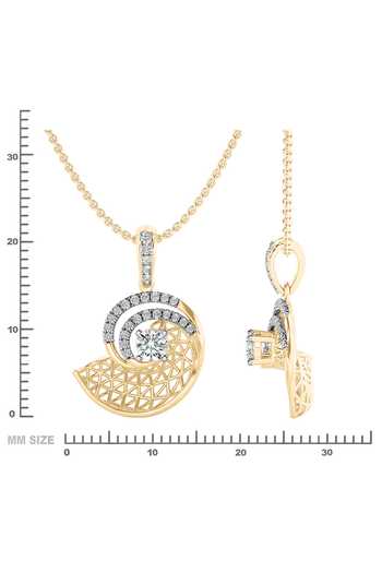 Buy_Divine Solitaires_Gold Plated Diamond Sea Shell Pendant_Online_at_Aza_Fashions