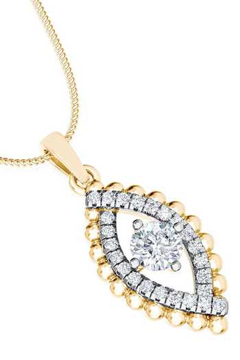 Divine Solitaires_Gold Plated Diamond Evil Eye Pendant_Online_at_Aza_Fashions