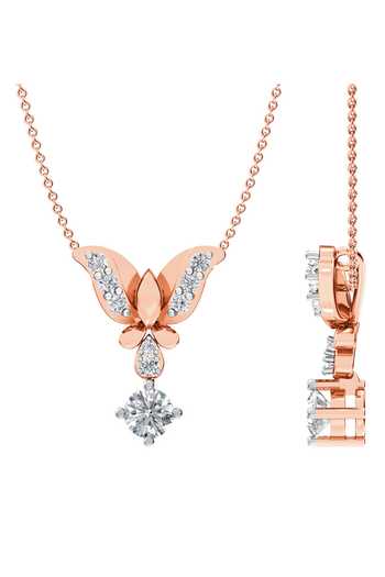 Divine Solitaires_Rose Gold Diamond Floral Cluster Pendant_Online_at_Aza_Fashions