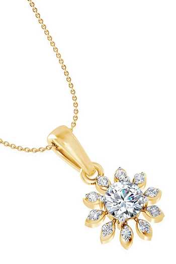 Divine Solitaires_Yellow Diamond Blossom Pendant_Online_at_Aza_Fashions