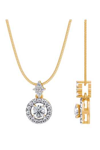Buy_Divine Solitaires_Gold Plated Solitaire Halo Drop Pendant_Online_at_Aza_Fashions