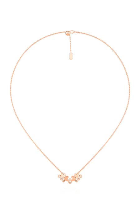 Buy_Divine Solitaires_Rose Gold Imitation Diamonds Pendant Necklace_Online_at_Aza_Fashions