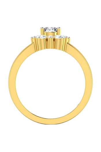 Divine Solitaires_Yellow Imitation Diamonds Floral Ring_Online_at_Aza_Fashions