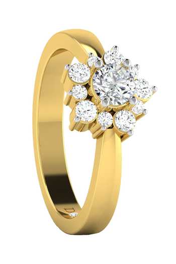 Buy_Divine Solitaires_Yellow Imitation Diamonds Floral Ring_Online_at_Aza_Fashions