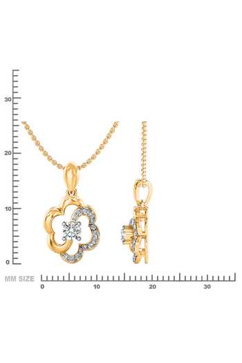 Buy_Divine Solitaires_Gold Plated Flower Shaped Diamond Pendant_Online_at_Aza_Fashions