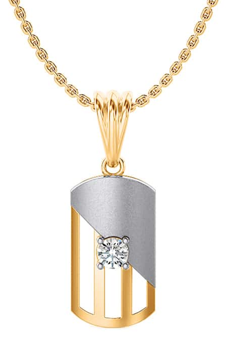 Divine Solitaires 18kt Yellow Gold Geometric Shaped Pendant 