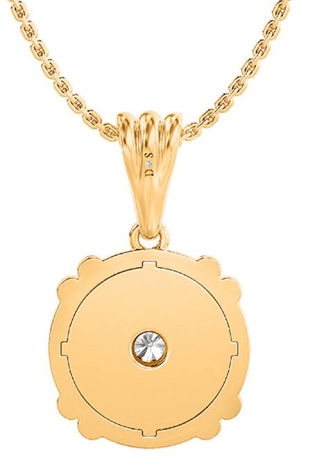Shop Divine Solitaires Gold Diamonds Round Shaped Pendant at Aza Fashions Shop_Divine Solitaires_Gold Diamonds Round Shaped Pendant_at_Aza_Fashions
