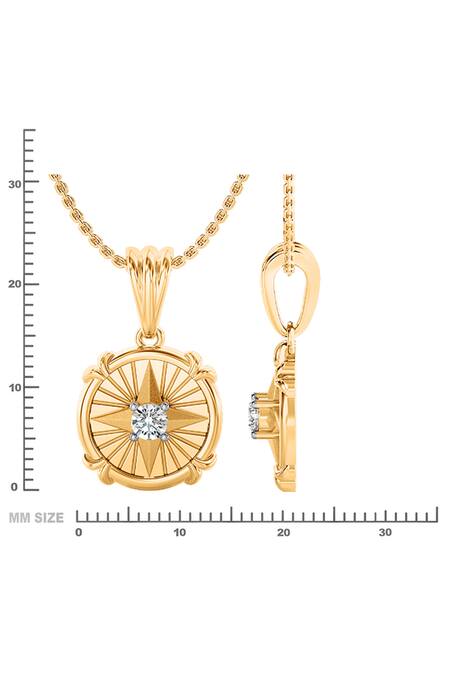 Buy Divine Solitaires Gold Diamonds Round Shaped Pendant Online at Aza Fashions Buy_Divine Solitaires_Gold Diamonds Round Shaped Pendant_Online_at_Aza_Fashions