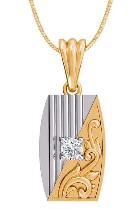 Divine Solitaires 18kt Yellow Gold Solitaire Diamond Embellished Pendant 