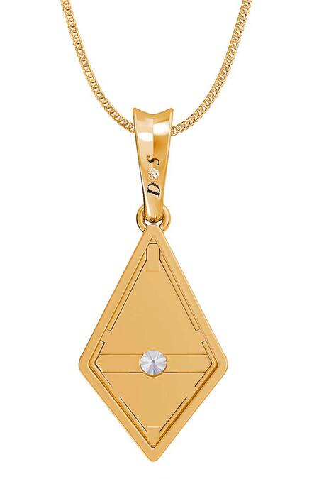 Shop Divine Solitaires Gold Geometric Shaped Diamond Pendant at Aza Fashions Shop_Divine Solitaires_Gold Geometric Shaped Diamond Pendant_at_Aza_Fashions