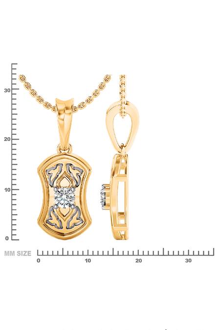 Buy_Divine Solitaires_Gold Geometric Diamond Pendant_Online_at_Aza_Fashions