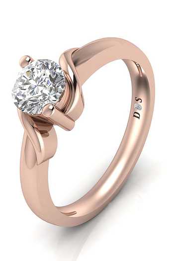 Buy Rose Gold Imitation Diamonds Ring by Divine Solitaires Online at ...