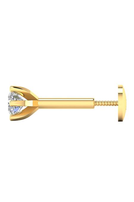 Divine Solitaires_Yellow Imitation Diamonds Round Cut Nose Pin_Online_at_Aza_Fashions