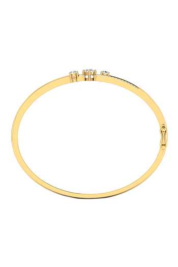 Divine Solitaires_Gold Plated Imitation Diamonds Embellished Yellow Bracelet_Online_at_Aza_Fashions