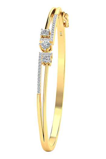 Buy_Divine Solitaires_Gold Plated Imitation Diamonds Embellished Yellow Bracelet_Online_at_Aza_Fashions