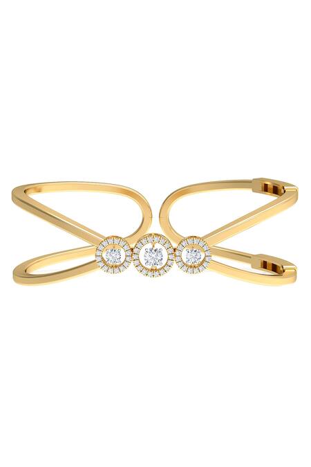 Shop Divine Solitaires Gold Plated Imitation Diamonds Abstract Cutwork Bracelet at Aza Fashions Shop_Divine Solitaires_Gold Plated Imitation Diamonds Abstract Cutwork Bracelet_at_Aza_Fashions