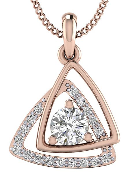 Divine Solitaires 18kt Rose Gold Diamond Abstract Cutwork Pendant 