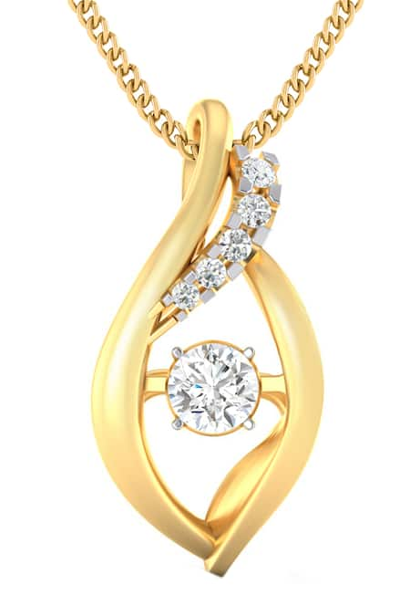 Divine Solitaires 18kt Yellow Gold Diamond Embellished Pendant 