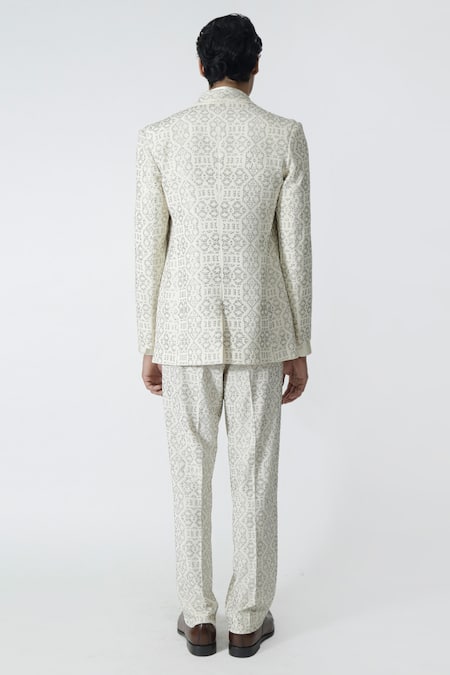 Chhaya Mehrotra Embellished Rhinestone Jacket Pant Set 