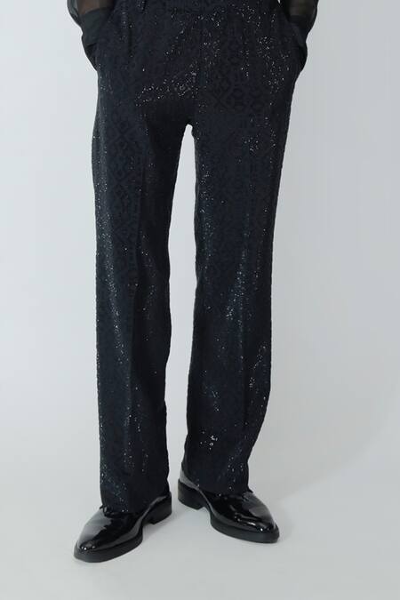 Chhaya Mehrotra Black Organza, Rhinestones Sheer Shirt And Embellished Pant Set at Aza Fashions Chhaya Mehrotra_Black Organza, Rhinestones Sheer Shirt And Embellished Pant Set _at_Aza_Fashions