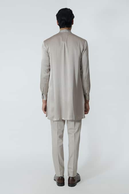 Chhaya Mehrotra Silver Grey Rhinestone Embellished Kurta Set 