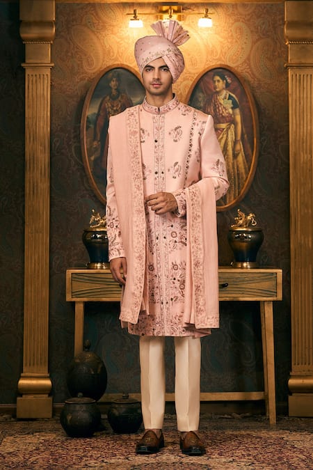 TAJIRI Moksha Floral Embroidered Sherwani Set 