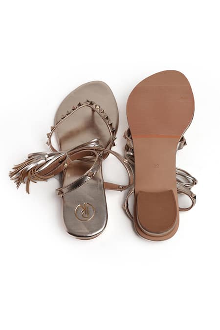 Preet Kaur Stone Embellished Tie-Up Flats 