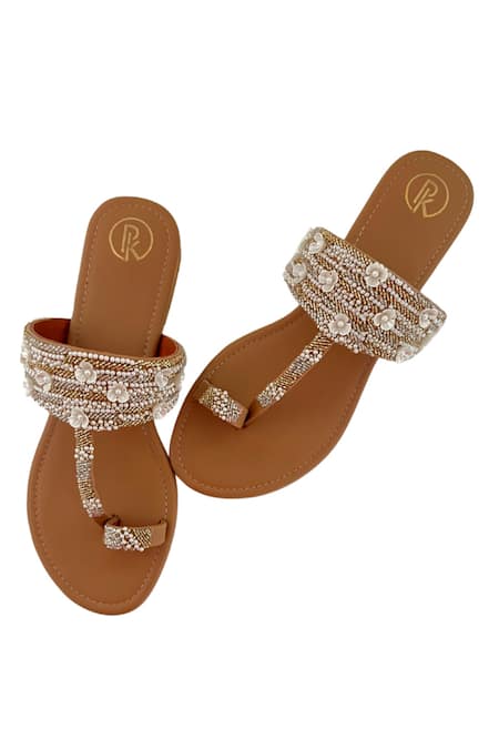 Preet Kaur Blooming Hand Embroidered Kolhapuri Flats 